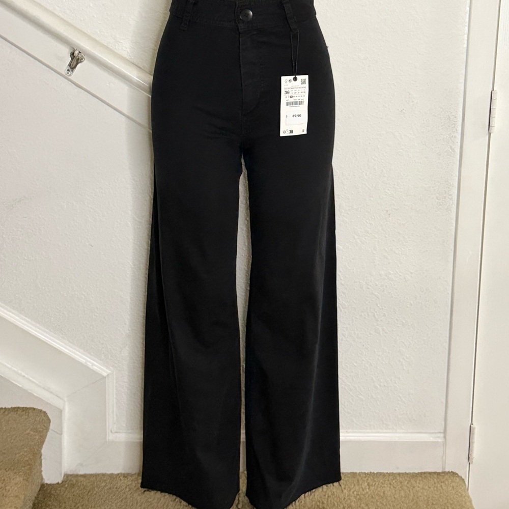 Zara Black Wide-Leg Pants